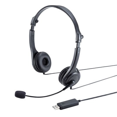 サンワサプライ  MM-HSU18BK (USBヘッドセット 折り畳み式) 