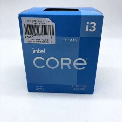 【宇都宮鶴田店】中古  INTEL Core i3 12100F  (1700/3.3G/12M/C4/T8) 148617 