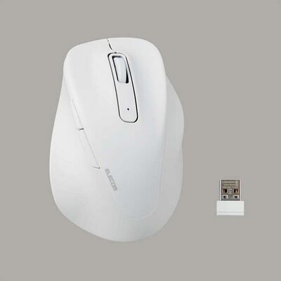 エレコム  M-XGM30DBSKWH (静音 2.4GHz無線マウス "EX-G"5ボタン Mサイズ ホワイト) 