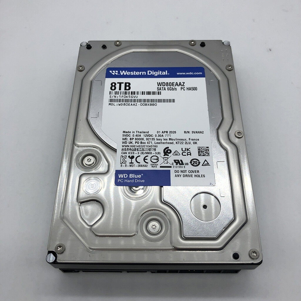 中古 W.D WD80EAAZ (SATA3 8TB 5640rpm 256MB) 5280001667 （376250