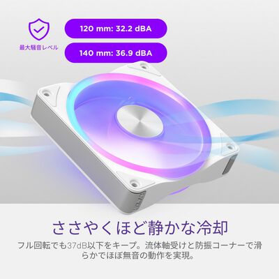 NZXT  F120U Ultra RGB RF-E12US-WA (120mm ARGB ホワイト) 