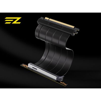 EZDIY  RC21 - PCIe 5.0 x16 200 mm Riser Cable 90-Degree - Black EZDPC247 (PCIe 5.0 ライザーケーブル 200mm ブラック) 
