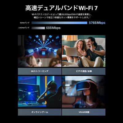 TP-Link  Archer BE6500 (デュアルバンドWi-Fi 7ルーター) 