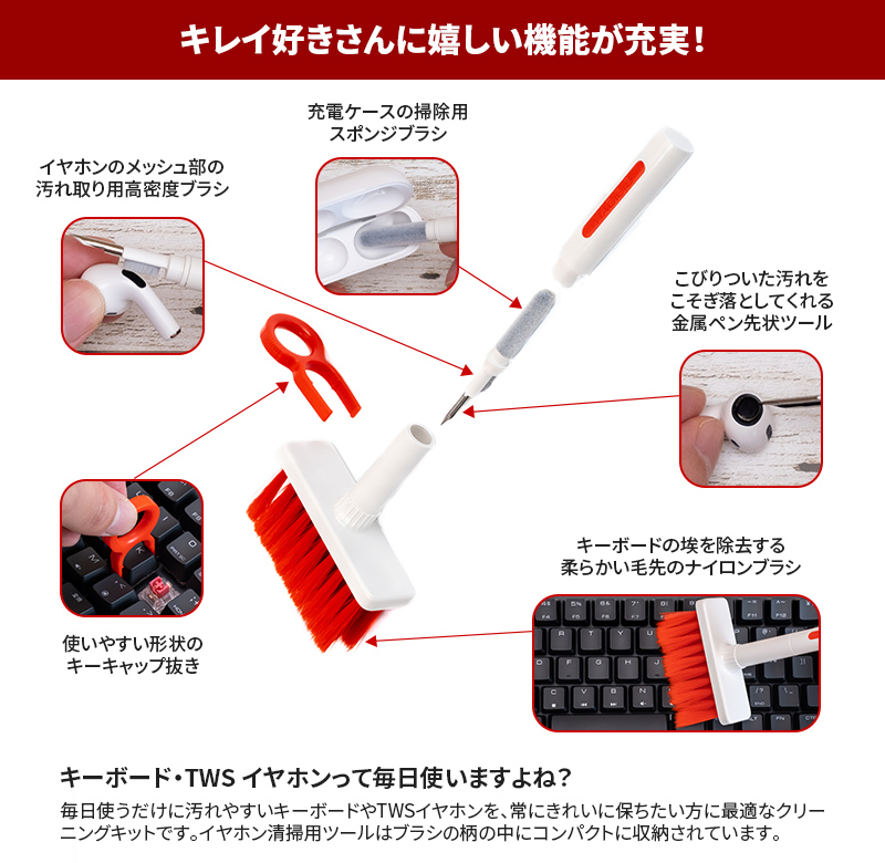 in 1多機能クリーニングツール スマホ キーボード イヤホン掃除道具ブルー 通販