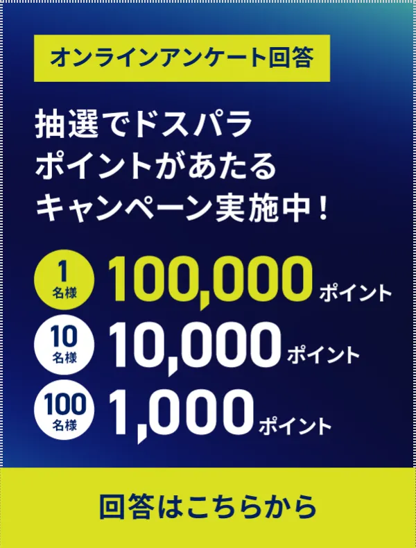 抽選でドスパラポイントがあたるキャンペーン実施中！