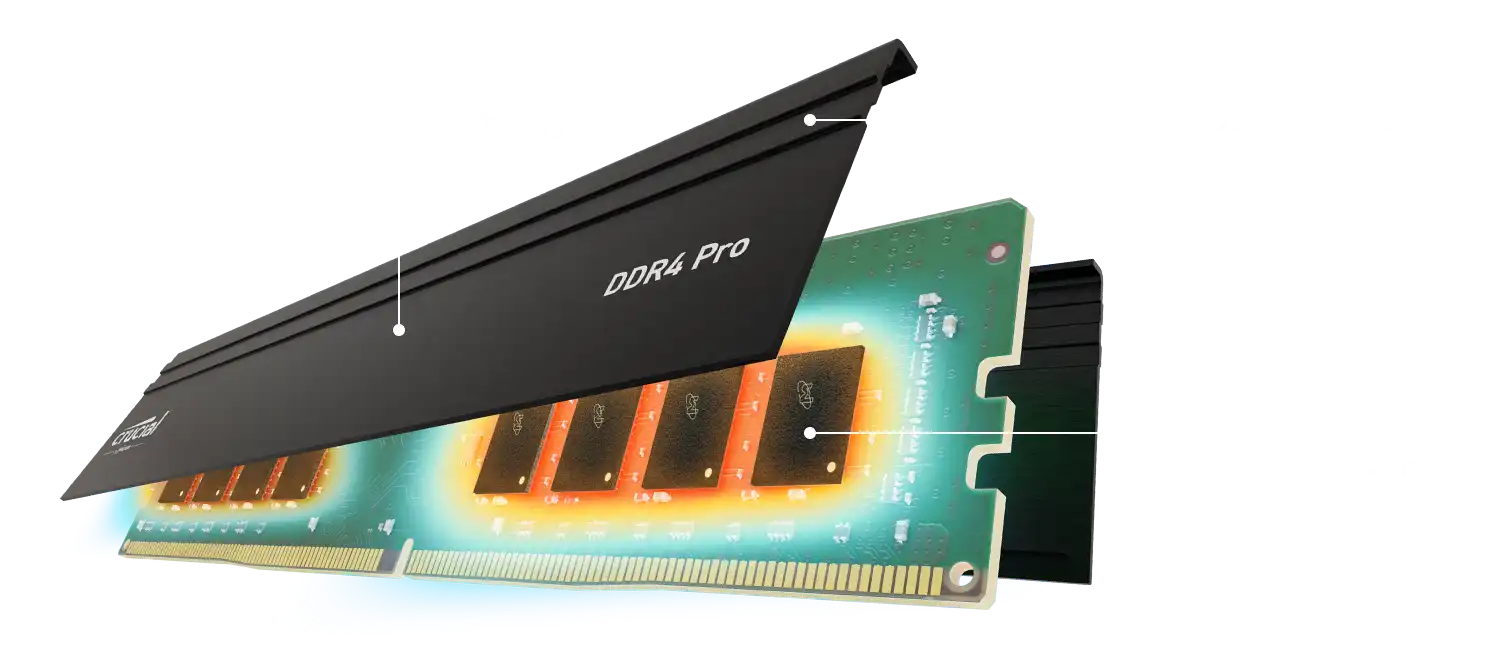Crucial CP2K16G4DFRA32A (DDR4 PC4-25600 16GB 2枚組)_ロープロファイルヒートスプレッダー