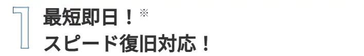 最短即日！※スピード復旧対応！