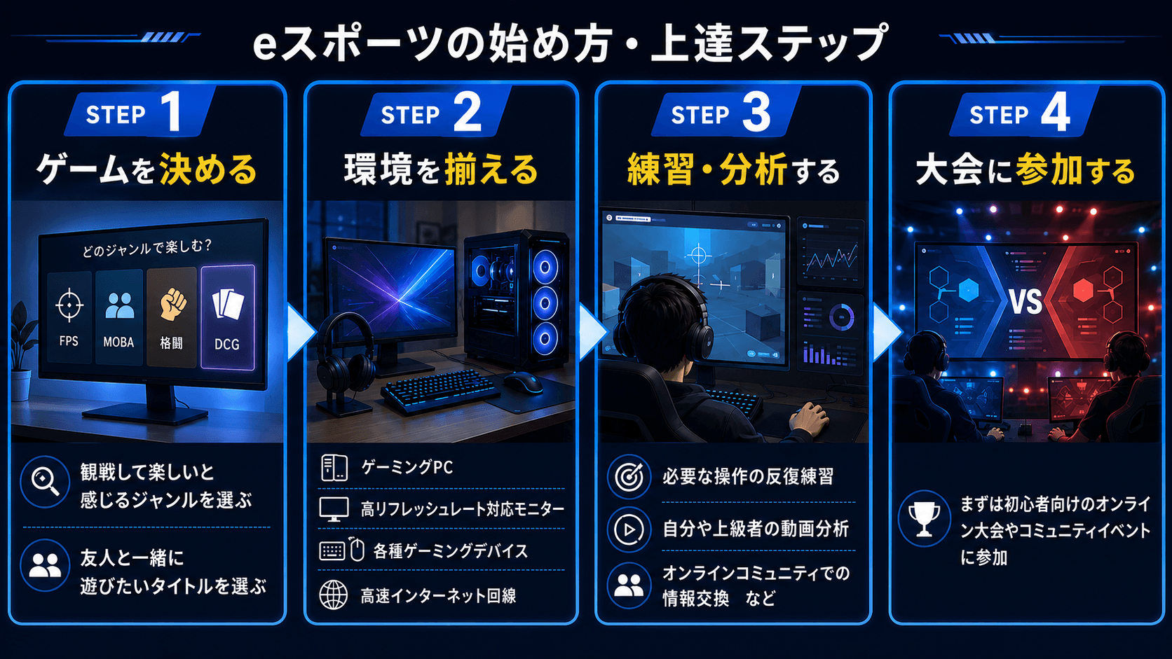 eスポーツの始め方・上達ステップ