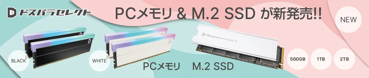 ドスパラセレクトに新しくPCメモリとSSDが追加！