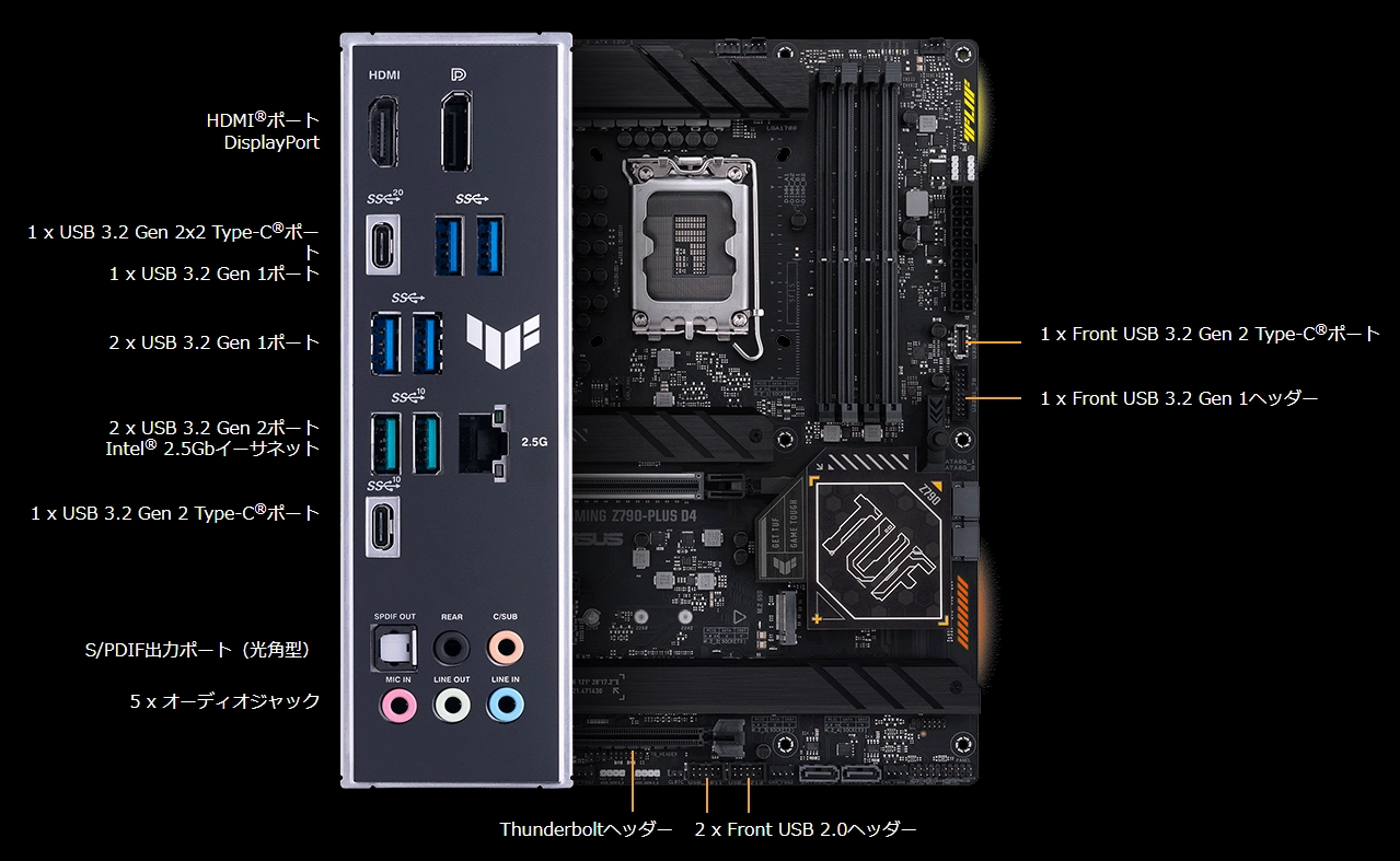 ASUS TUF GAMING Z790-PLUS D4 (Z790 1700 ATX)_接続性