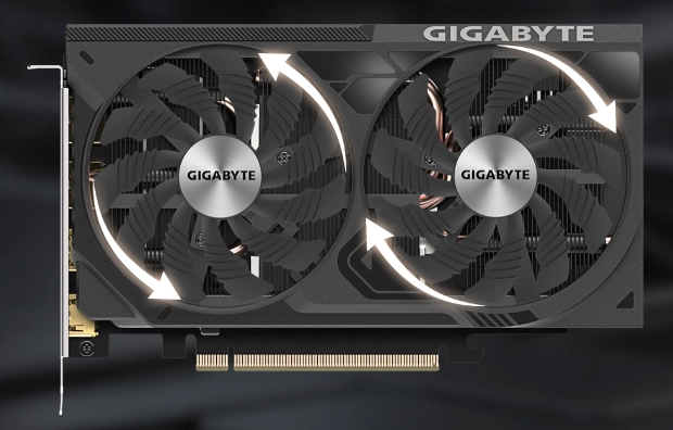GIGABYTE GV-N406TWF2OC-16GD (GeForce RTX 4060 Ti 16GB)_オルタネートスピニング