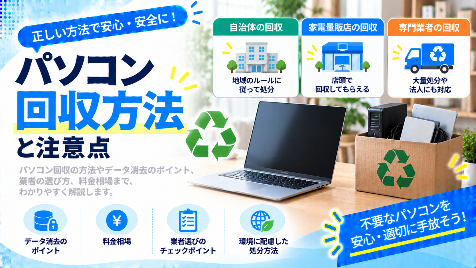 パソコン回収を依頼する前に知っておきたいポイント