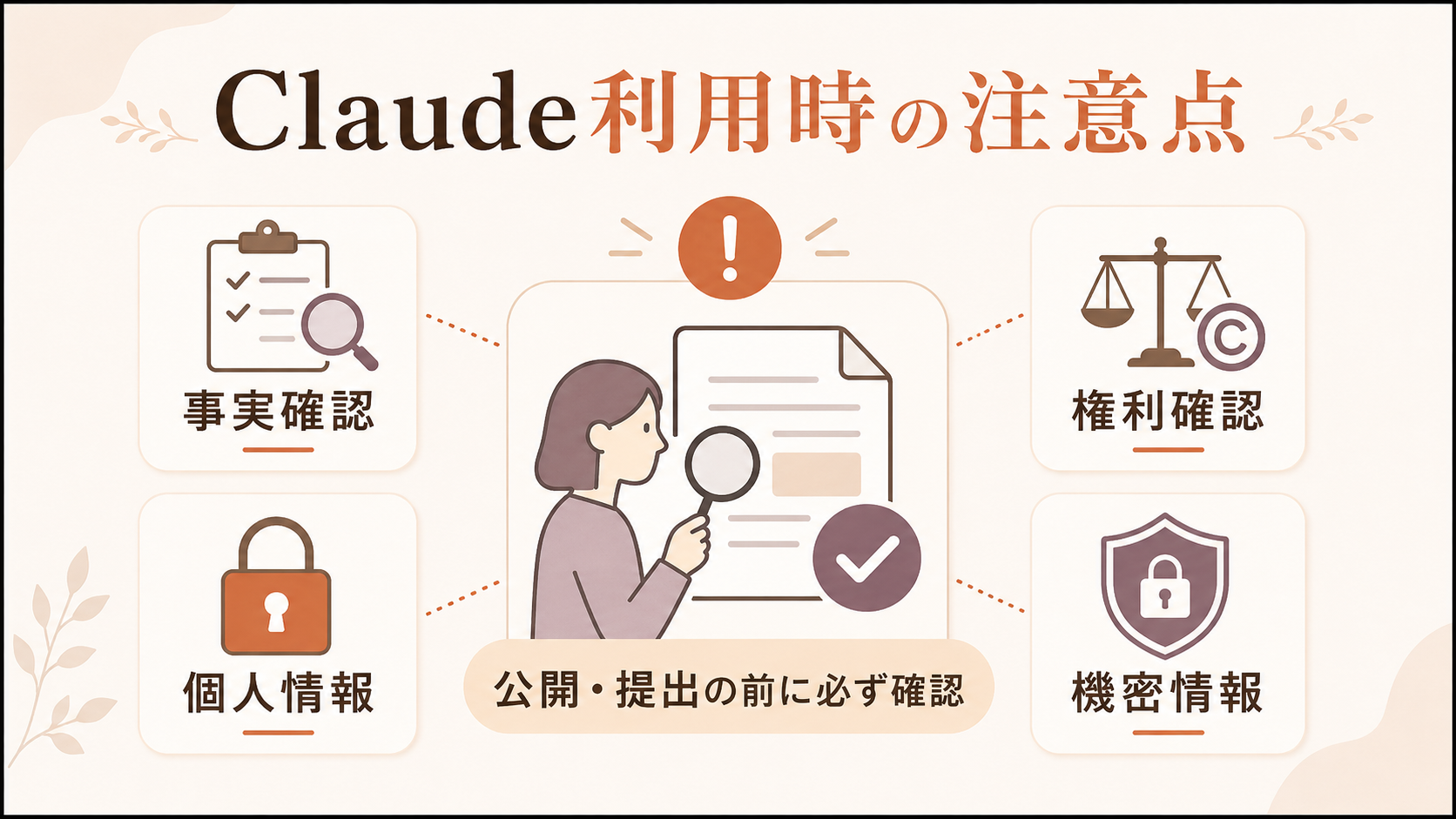 Claude利用時に確認したい注意点