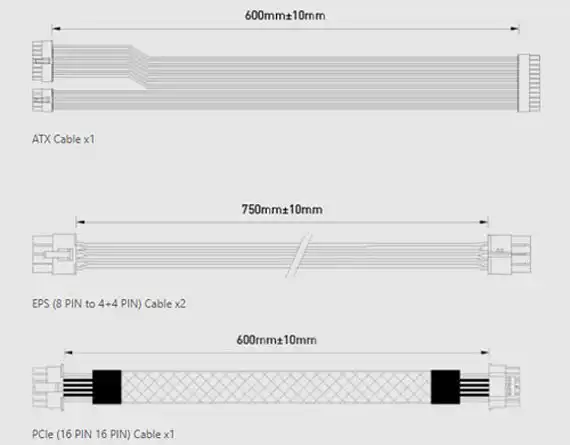 MSI MAG A850GL PCIE5 WHITE (850W)_CONNECTORS