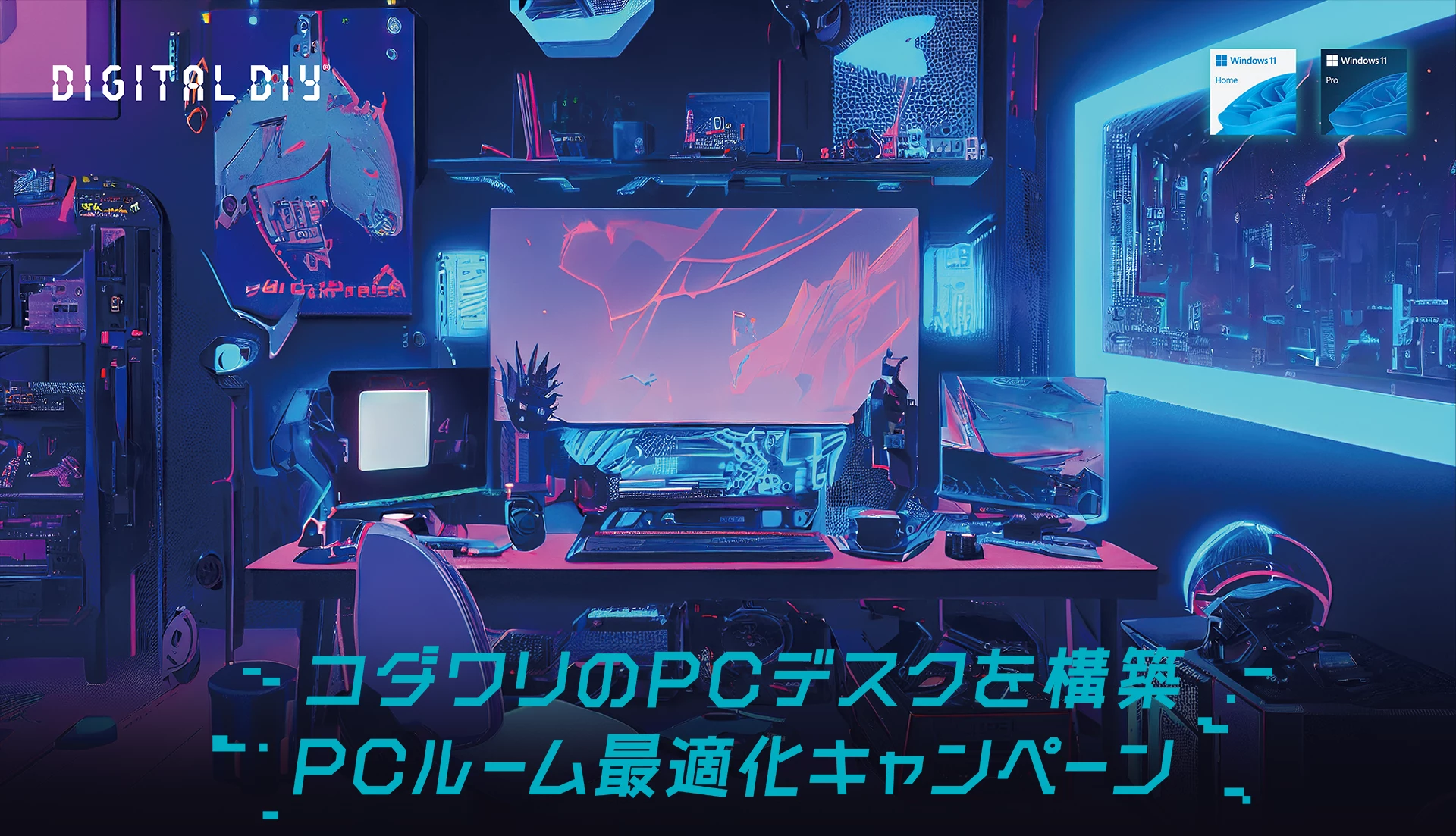 コダワリのPCデスクを構築 PCルーム最適化キャンペーン