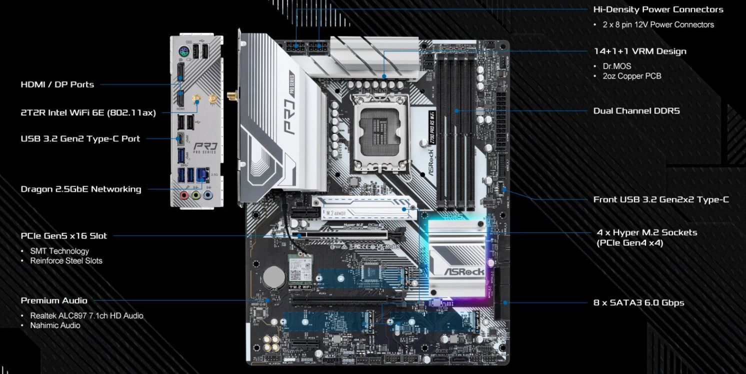 ASRock Z790 Pro RS WiFi (Z790 1700 ATX)