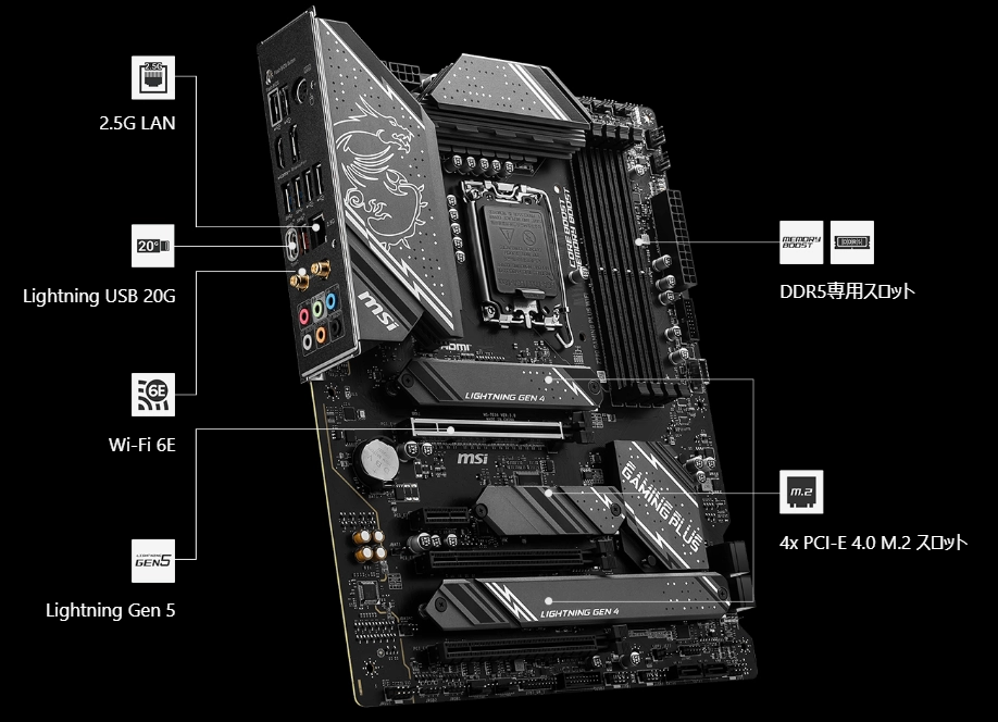 MSI Z790 GAMING PLUS WIFI (Z790 1700 ATX)_ハイスピード伝送可能な拡張性