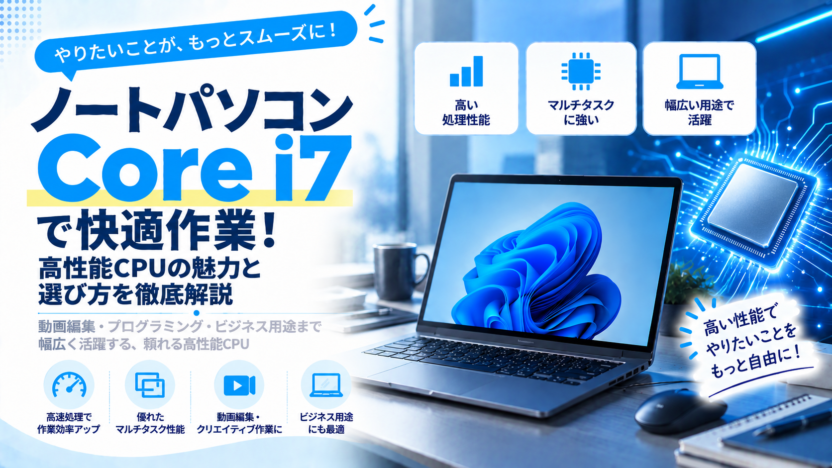 ノートパソコンのCore i7とは？性能の目安と選び方をわかりやすく解説