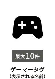 ゲーマータグ（表示される名前）　最大10件