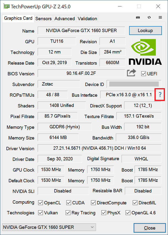 PCI Expressでどの接続モードを使用しているかが確認できます。PCI Expressでどの接続モードを使用しているかが確認できます。