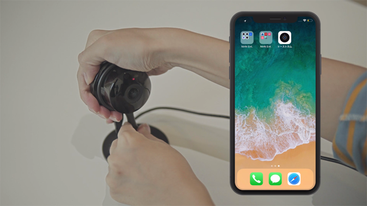 ①電源を繋ぎTOAST CAMアプリを立ち上げる