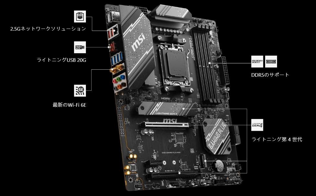 MSI B650 GAMING PLUS WIFI (B650 AM5 ATX)_高速伝送