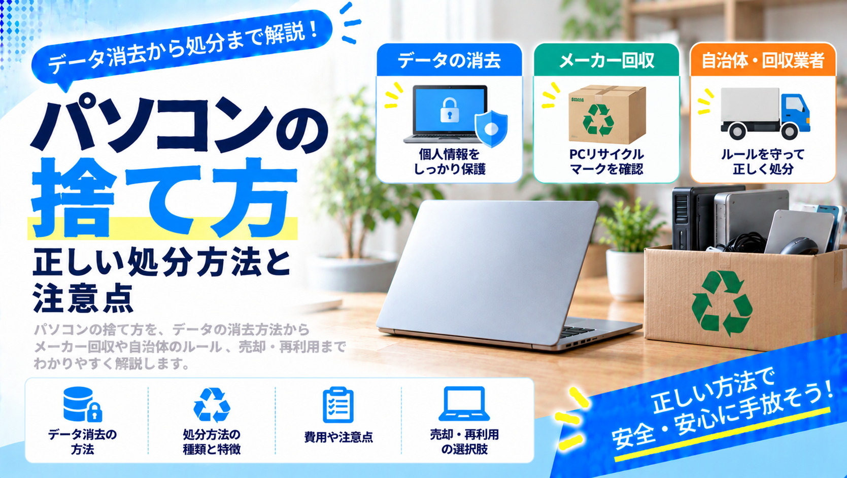 パソコンの捨て方（処分）の手順を紹介