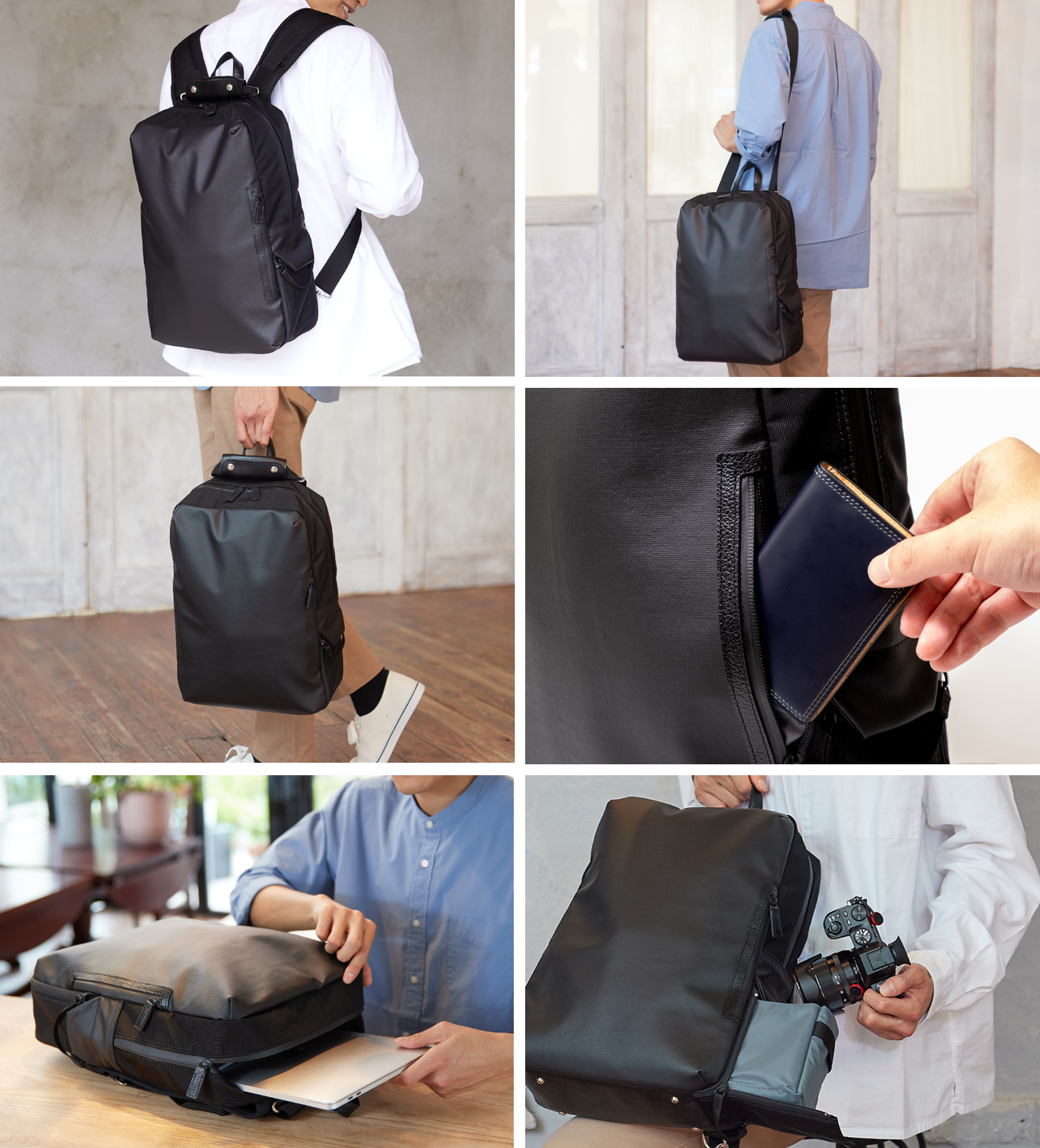 SIGOSOTO BACKPACK SQUARE BLACK ブラック