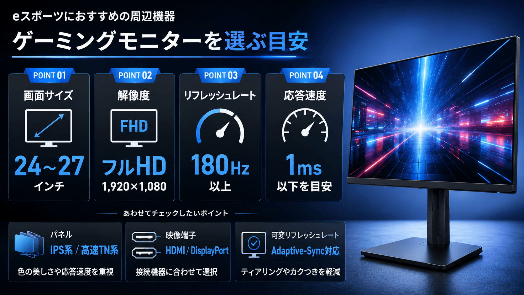 eスポーツにおすすめのゲーミングモニター