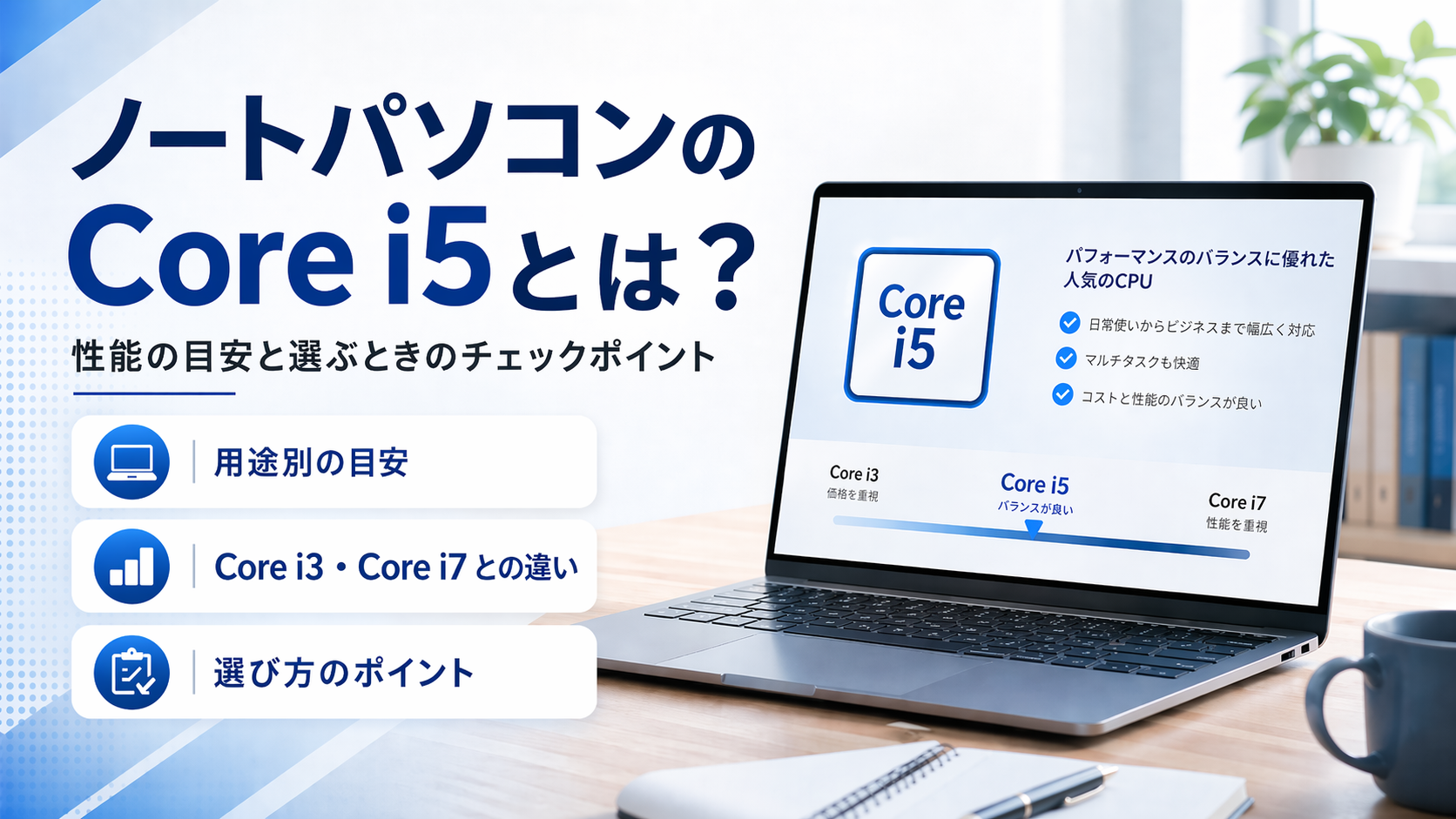 ノートパソコンのCore i5とは？性能の目安と選ぶときのチェックポイント