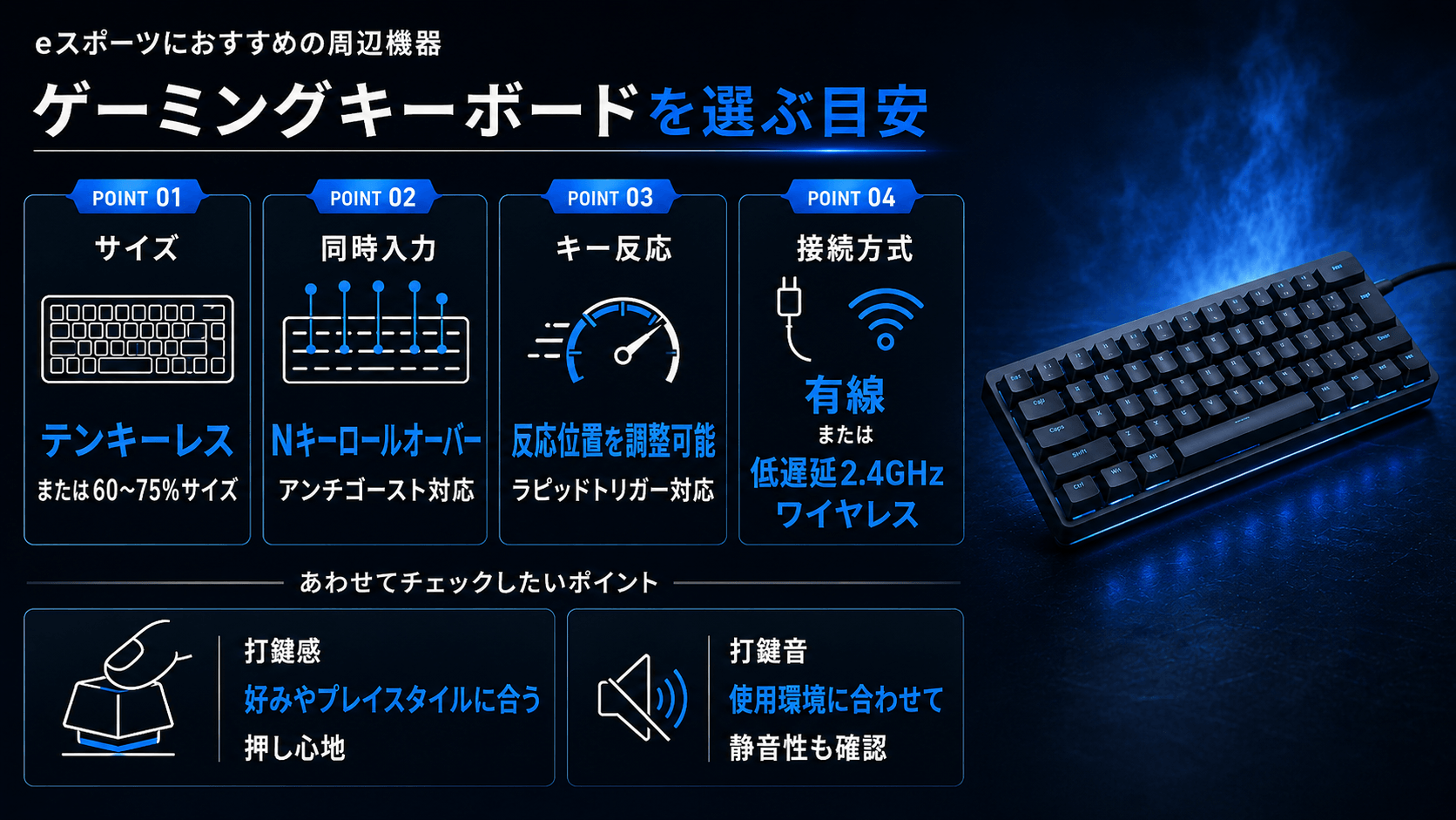eスポーツにおすすめのゲーミングキーボード