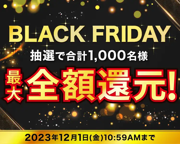 BLACK FRIDAY 2023 キャンペーン 最大全額ポイント還元