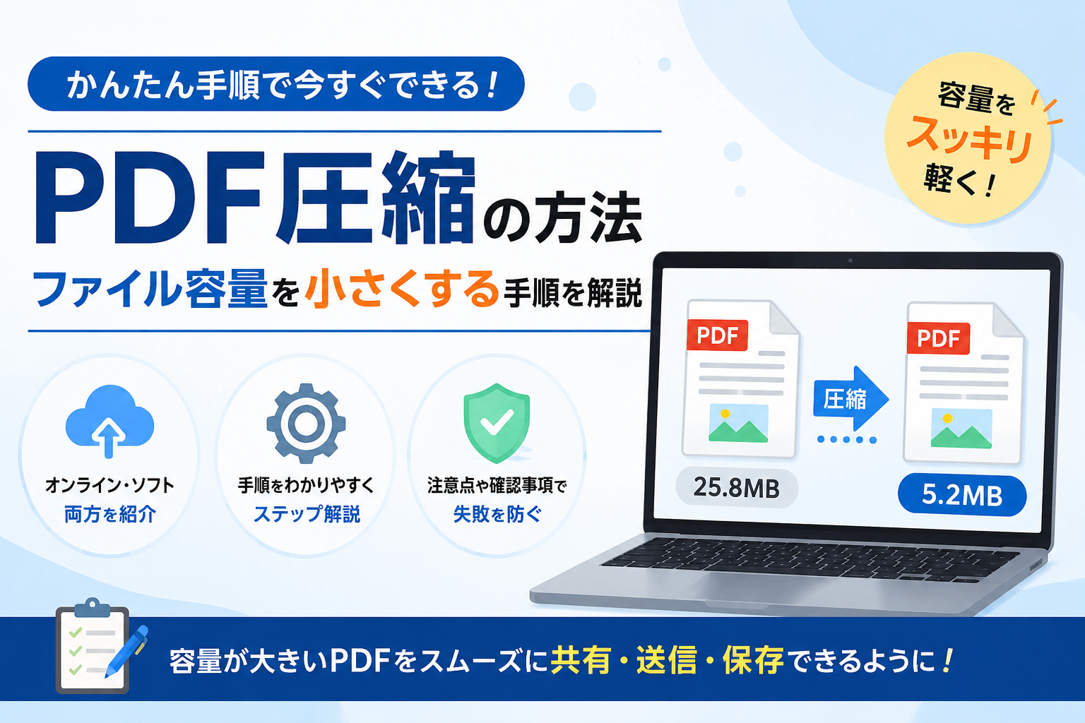 PDF圧縮の方法｜ファイル容量を小さくする手順を解説