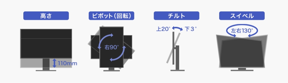 お好みの高さ、角度にできるゲーミングスタンド