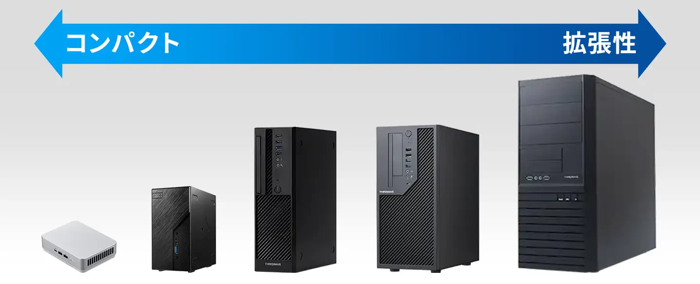 用途やスペースに合わせて選べる