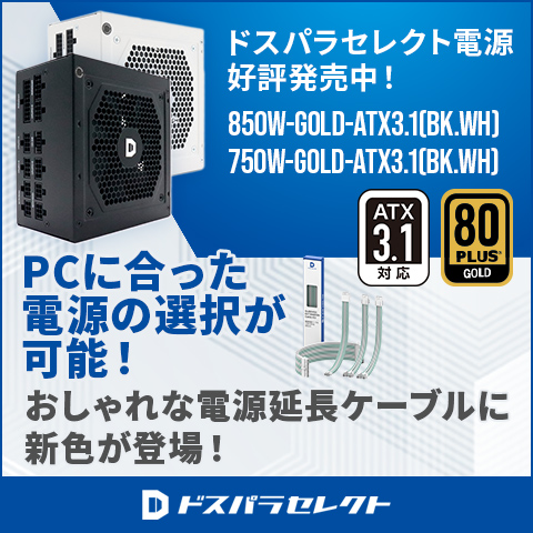 ドスパラセレクト電源好評発売中！
