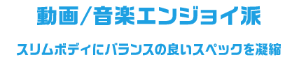 動画/音楽エンジョイ派 スリムボディにバランスの良いスペックを凝縮