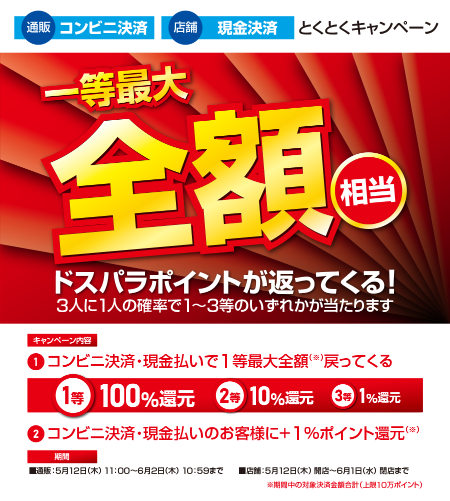 コンビニ払い・現金払い とくとくキャンペーン