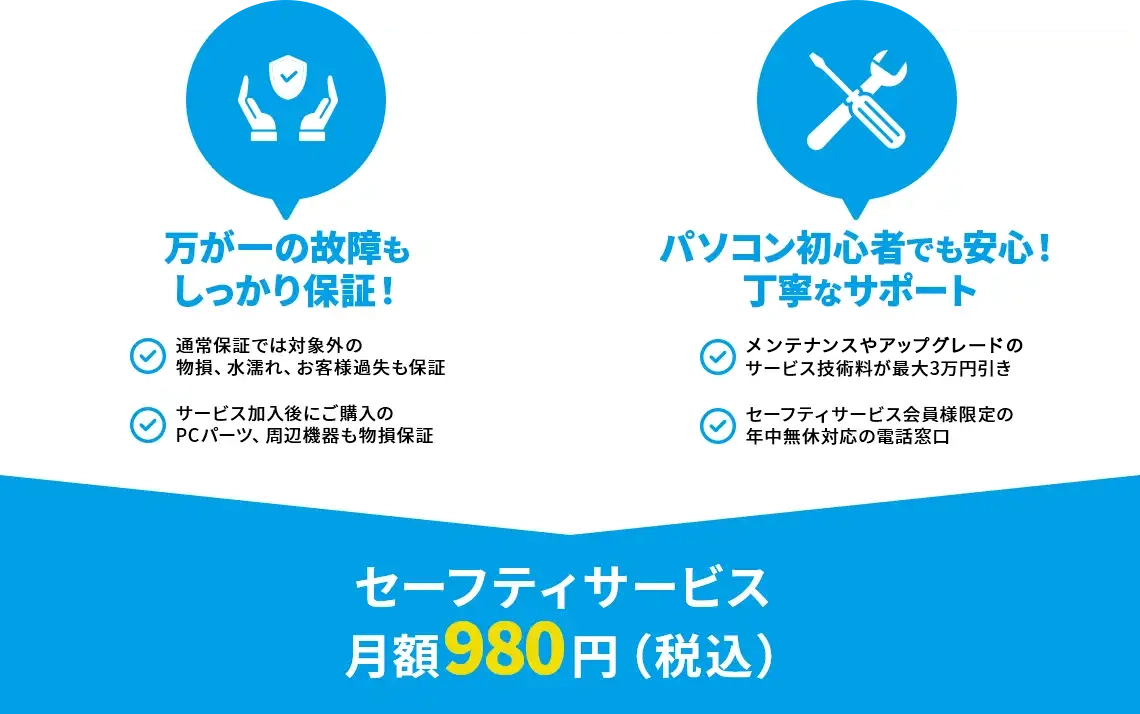 保証もサポートも納得！