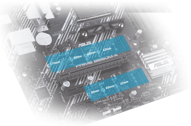 オンボードのM.2で速度を達成「PCIe 4.0 M.2(最大64Gbps)」