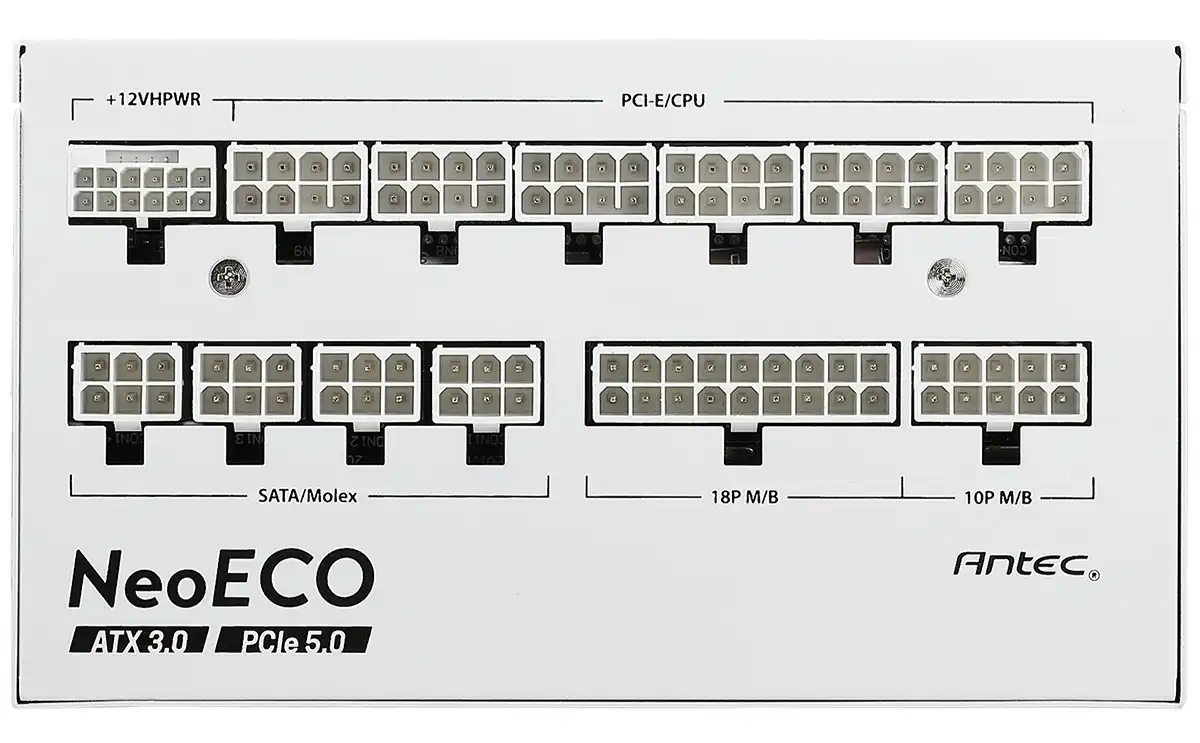 Antec NE1000G M WHITE ATX 3.0 (1000W)_ケーブルマネジメントに優れたフルモジュラー仕様
