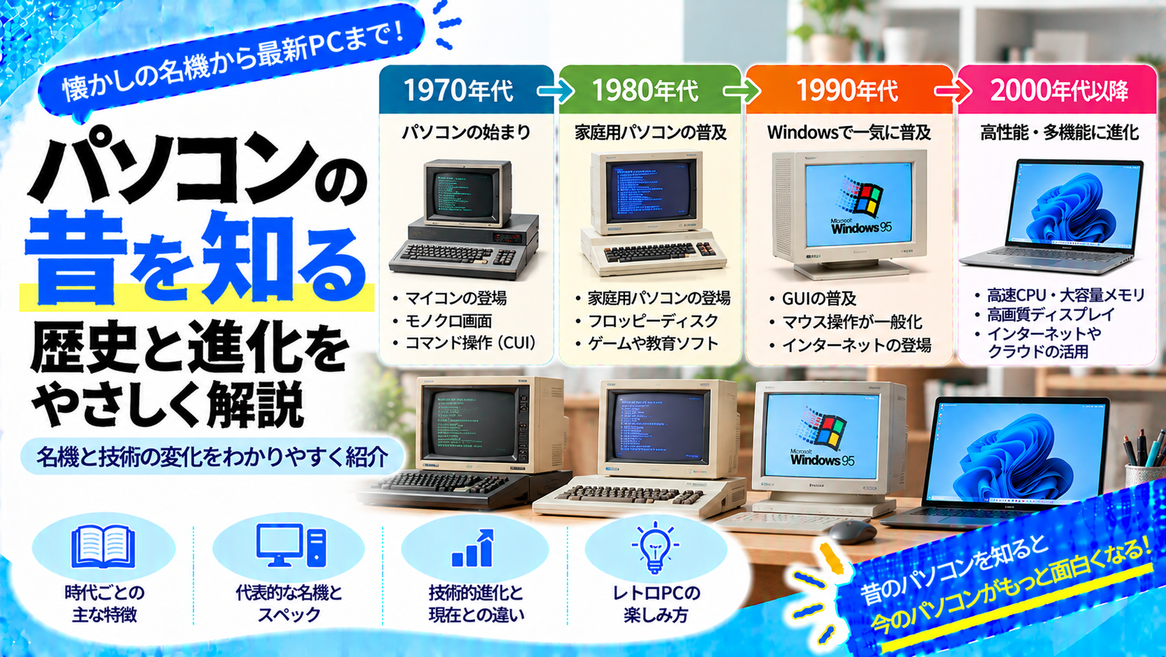 パソコンの昔を知る｜歴史と進化をやさしく解説