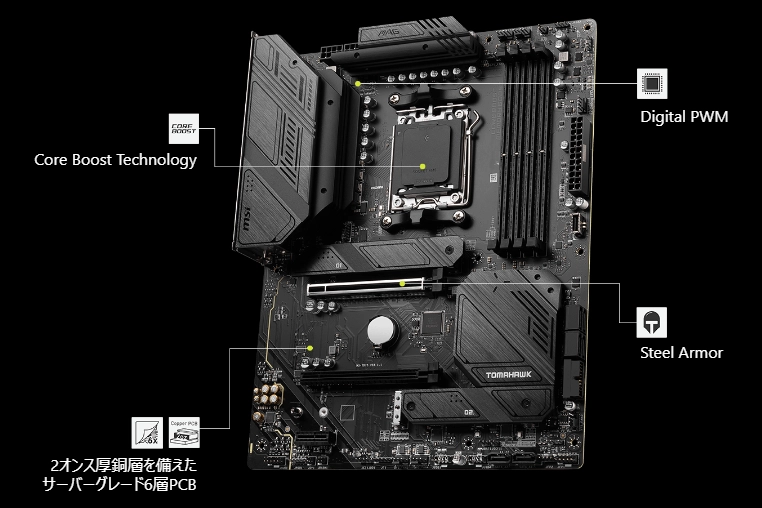 MSI MAG B650 TOMAHAWK WIFI (B650 AM5 ATX)_構成