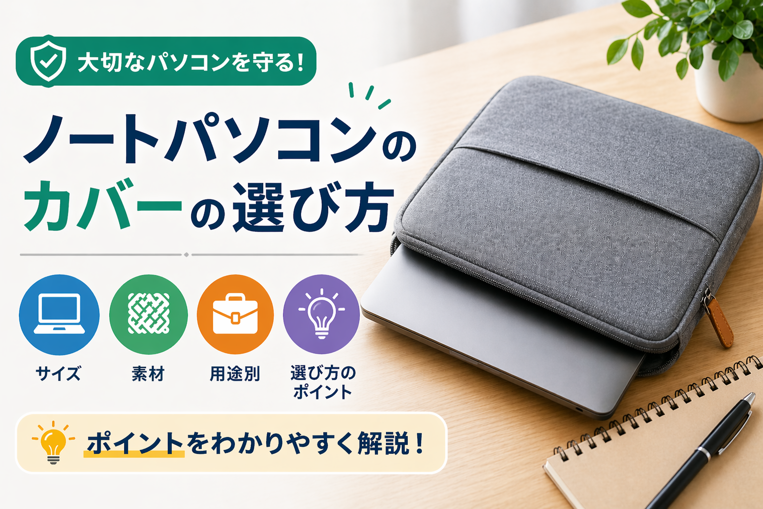 ノートパソコン カバーの選び方をわかりやすく解説