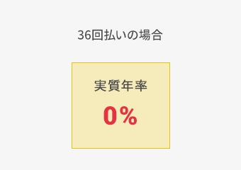 36回払いの場合 実質年率0%