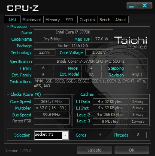 「Taichi」とCPU-Zのコラボスキン