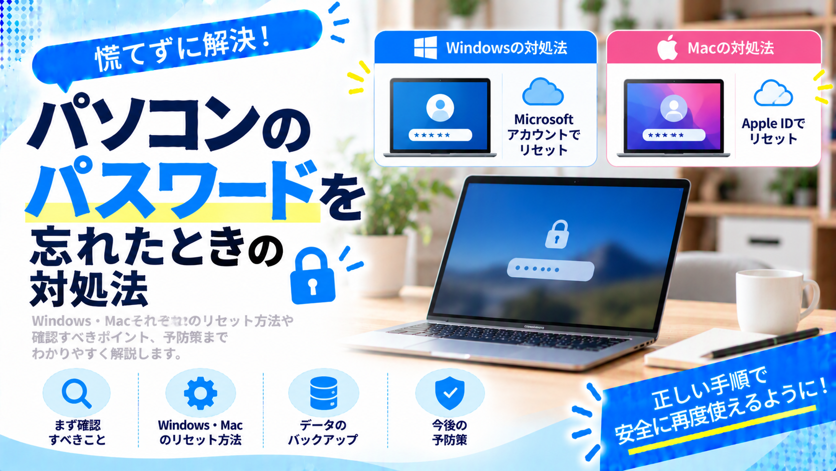 パソコンのパスワードを忘れたときに試したい対処法