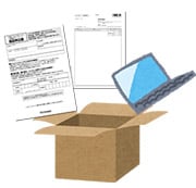 返品申込書・納品書・商品一式を同梱