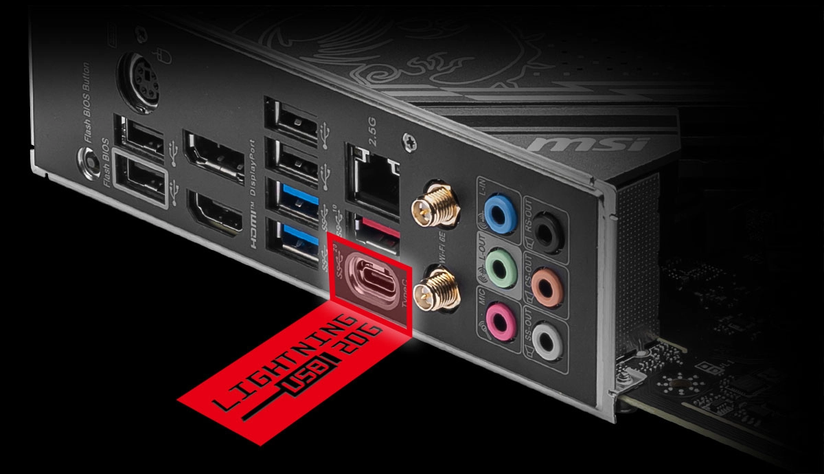 MSI Z790 GAMING PLUS WIFI (Z790 1700 ATX)_DOUBLE BANDWIDTH WITH LIGHTNING USB 3.2 GEN 2x2 20G