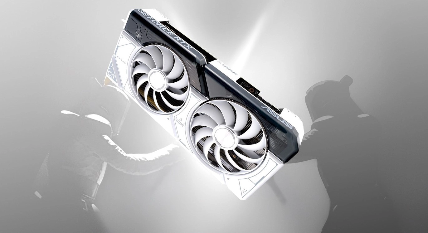 ASUS DUAL-RTX4070S-O12G-WHITE (GeForce RTX 4070 SUPER 12GB)_2x Fans. 2x Fun.